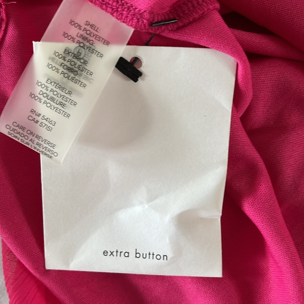 NWT Calvin Klein Cocktail Dress Size 10 Hibiscus High Low Chiffon - Picture 14 of 15